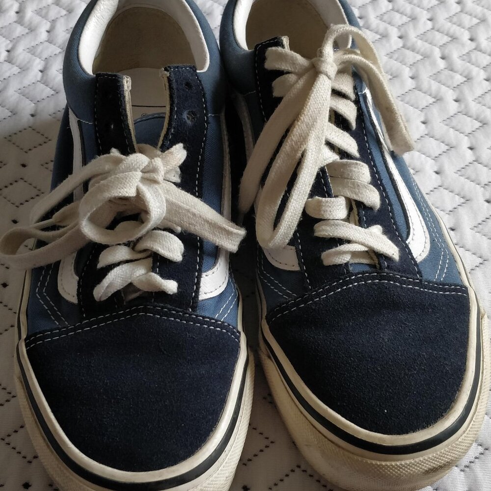 Navy and blue vans kicks